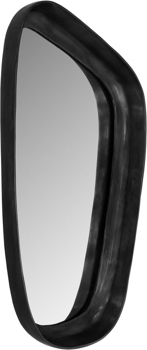 Meridian Furniture Auberge Antique Aluminum Rectangular Wall Mirror Slim Frame for Entryway or Bedroom Accent Black Style B 66002Black-M