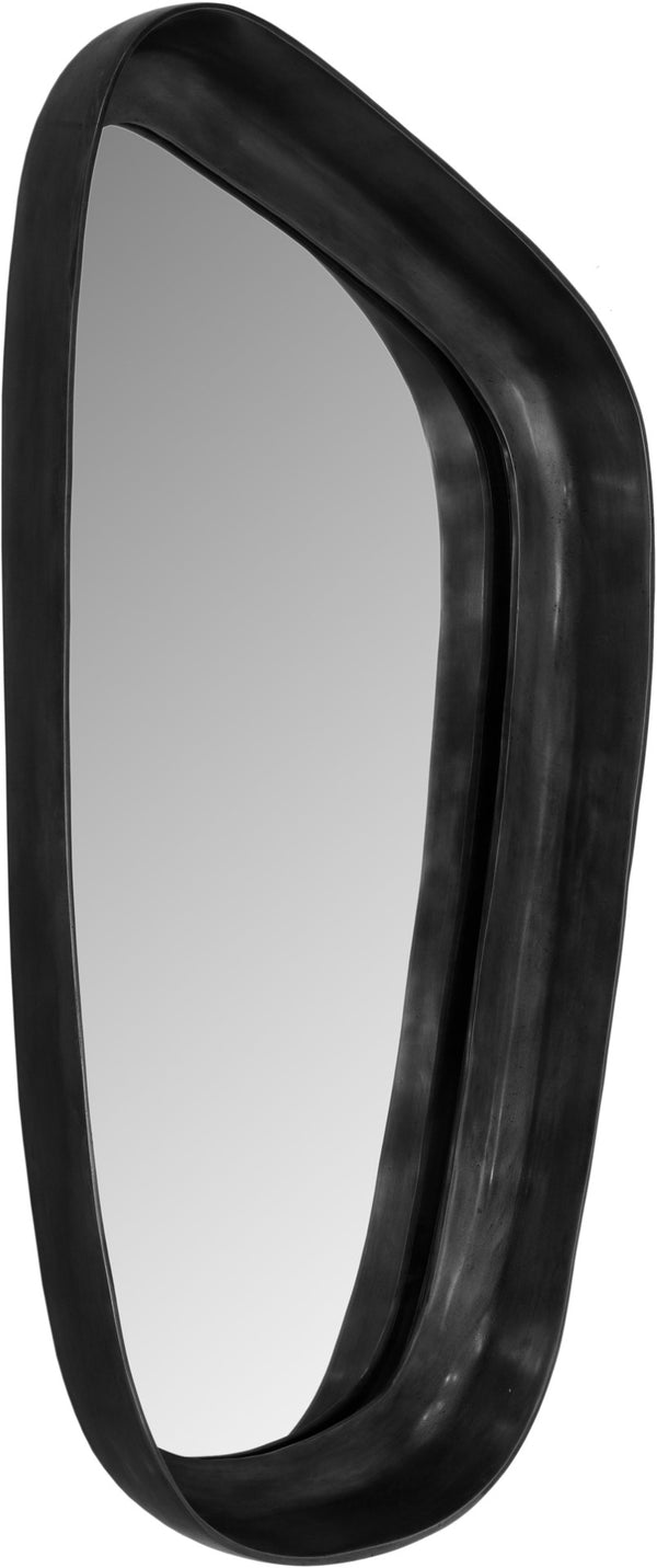 Meridian Furniture Auberge Antique Aluminum Rectangular Wall Mirror Slim Frame for Entryway or Bedroom Accent Black Style B 66002Black-M