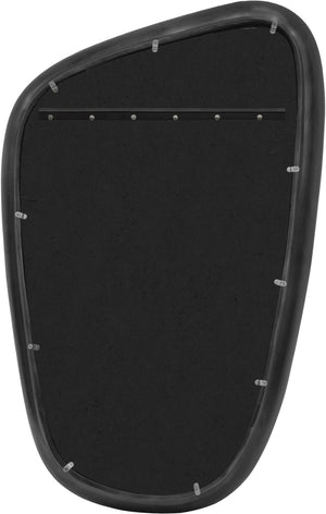 Meridian Furniture Auberge Antique Aluminum Rectangular Wall Mirror Slim Frame for Entryway or Bedroom Accent Black Style B 66002Black-M