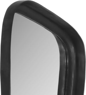 Meridian Furniture Auberge Antique Aluminum Rectangular Wall Mirror Slim Frame for Entryway or Bedroom Accent Black Style B 66002Black-M