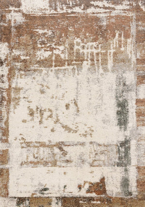 HomeRoots 5' Abstract Beige and Brown Area Rug - Stylish, Durable Design for Modern Homes with Kids and Pets 8' X 11' 660030