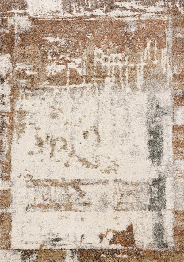 HomeRoots 5' Abstract Beige and Brown Area Rug - Stylish, Durable Design for Modern Homes with Kids and Pets 8' X 11' 660030