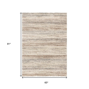 HomeRoots 5' Modern White and Orange Abstract Area Rug - Stylish, Durable, Soft Pile for High-Traffic Spaces 5' X 8' 660033