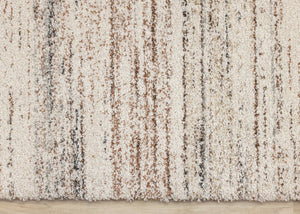 HomeRoots 5' Modern White and Orange Abstract Area Rug - Stylish, Durable, Soft Pile for High-Traffic Spaces 5' X 8' 660033