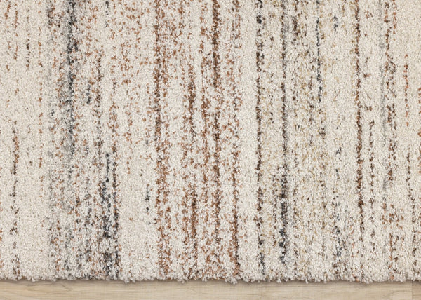 HomeRoots 5' Modern White and Orange Abstract Area Rug - Stylish, Durable, Soft Pile for High-Traffic Spaces 5' X 8' 660033
