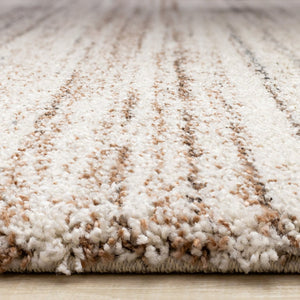 HomeRoots 5' Modern White and Orange Abstract Area Rug - Stylish, Durable, Soft Pile for High-Traffic Spaces 5' X 8' 660033