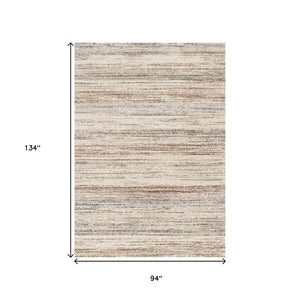 HomeRoots 5' Modern White and Orange Abstract Area Rug - Stylish, Durable, Soft Pile for High-Traffic Spaces 8' X 11' 660034