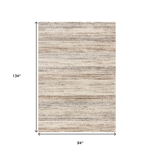 HomeRoots 5' Modern White and Orange Abstract Area Rug - Stylish, Durable, Soft Pile for High-Traffic Spaces 8' X 11' 660034