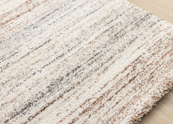 HomeRoots 5' Modern White and Orange Abstract Area Rug - Stylish, Durable, Soft Pile for High-Traffic Spaces 8' X 11' 660034