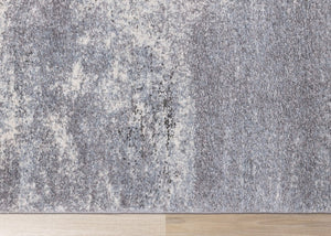 HomeRoots 4' Modern Abstract Area Rug in White and Gray - Soft, Durable, and Stain-Resistant Stylish Floor Accent 4' X 6' 660035