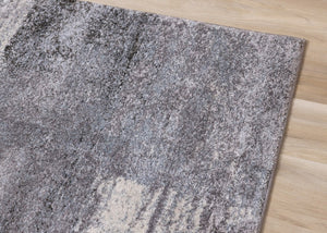 HomeRoots 4' Modern Abstract Area Rug in White and Gray - Soft, Durable, and Stain-Resistant Stylish Floor Accent 5' X 8' 660036