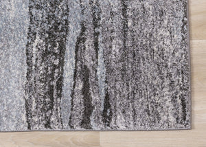 HomeRoots 4' Modern Abstract Area Rug in White and Gray - Soft, Durable, and Stain-Resistant Stylish Floor Accent 5' X 8' 660036