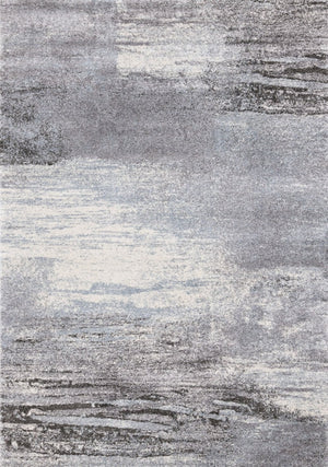 HomeRoots 4' Modern Abstract Area Rug in White and Gray - Soft, Durable, and Stain-Resistant Stylish Floor Accent 7' X 10' 660037