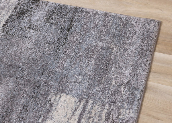 HomeRoots 4' Modern Abstract Area Rug in White and Gray - Soft, Durable, and Stain-Resistant Stylish Floor Accent 7' X 10' 660037
