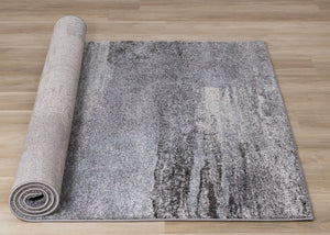 HomeRoots 4' Modern Abstract Area Rug in White and Gray - Soft, Durable, and Stain-Resistant Stylish Floor Accent 7' X 10' 660037