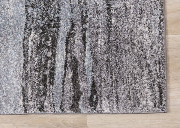 HomeRoots 4' Modern Abstract Area Rug in White and Gray - Soft, Durable, and Stain-Resistant Stylish Floor Accent 8' X 11' 660038