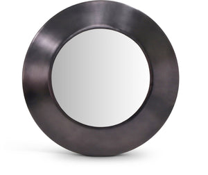 Meridian Furniture Sphere Round Iron Wall Mirror Open Frame Sculptural Accent for Entryways and Living Rooms Black 24 inches 66003Black-24M