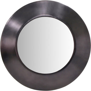 Meridian Furniture Sphere Round Iron Wall Mirror Open Frame Sculptural Accent for Entryways and Living Rooms Black 24 inches 66003Black-24M
