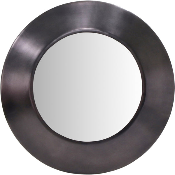 Meridian Furniture Sphere Round Iron Wall Mirror Open Frame Sculptural Accent for Entryways and Living Rooms Black 24 inches 66003Black-24M