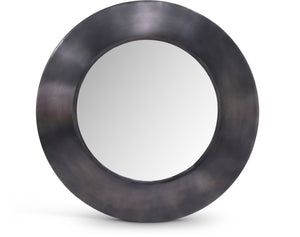 Meridian Furniture Sphere Round Iron Wall Mirror Open Frame Sculptural Accent for Entryways and Living Rooms Black 30 inches 66003Black-30M