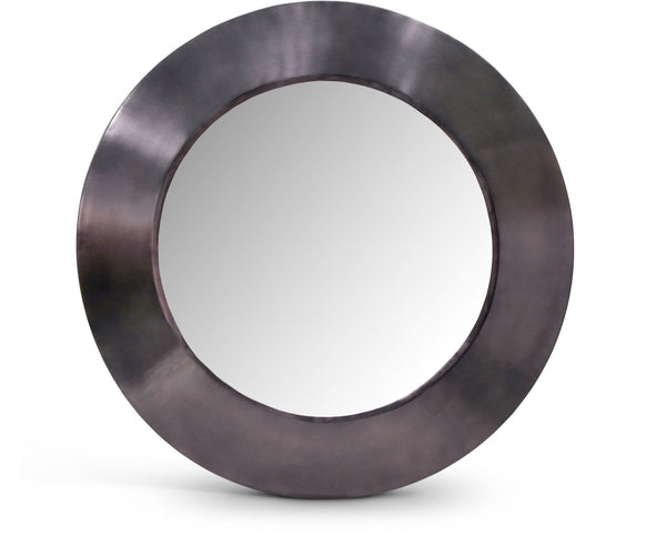 Meridian Furniture Sphere Round Iron Wall Mirror Open Frame Sculptural Accent for Entryways and Living Rooms Black 36 inches 66003Black-36M