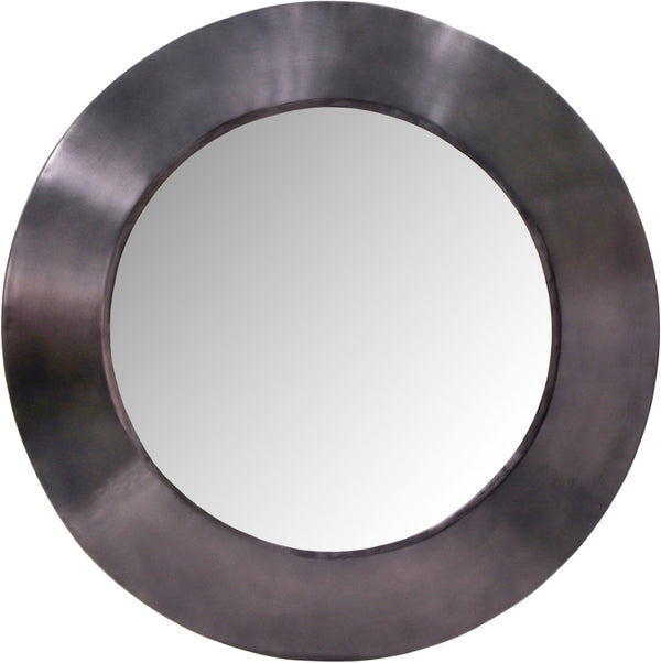 Meridian Furniture Sphere Round Iron Wall Mirror Open Frame Sculptural Accent for Entryways and Living Rooms Black 36 inches 66003Black-36M