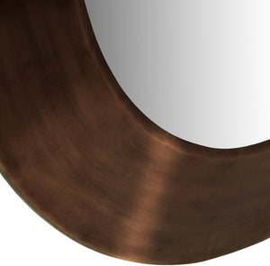 Meridian Furniture Sphere Round Iron Wall Mirror Open Frame Sculptural Accent for Entryways and Living Rooms Brown 24 inches 66003Brown-24M