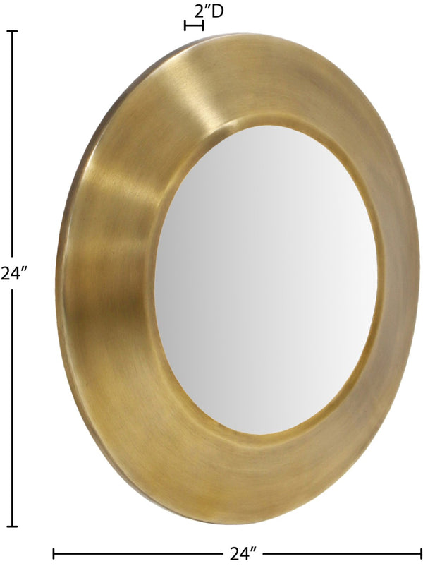 Meridian Furniture Sphere Round Iron Wall Mirror Open Frame Sculptural Accent for Entryways and Living Rooms Gold 24 inches 66003Gold-24M