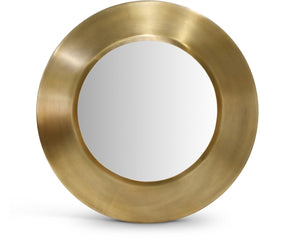 Meridian Furniture Sphere Round Iron Wall Mirror Open Frame Sculptural Accent for Entryways and Living Rooms Gold 24 inches 66003Gold-24M
