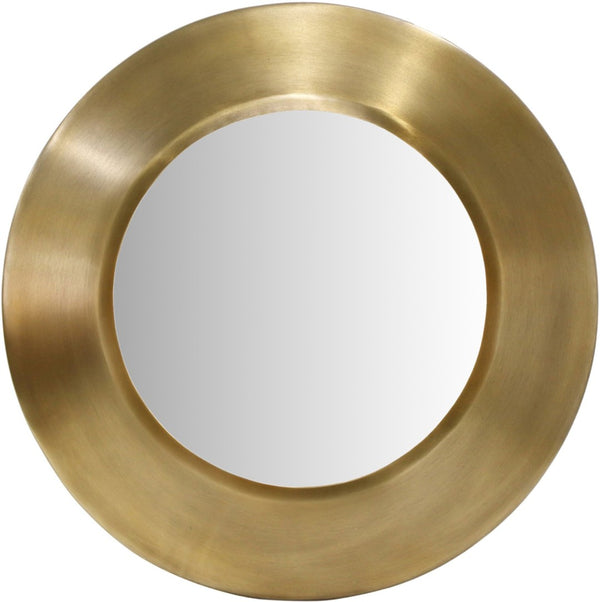 Meridian Furniture Sphere Round Iron Wall Mirror Open Frame Sculptural Accent for Entryways and Living Rooms Gold 24 inches 66003Gold-24M