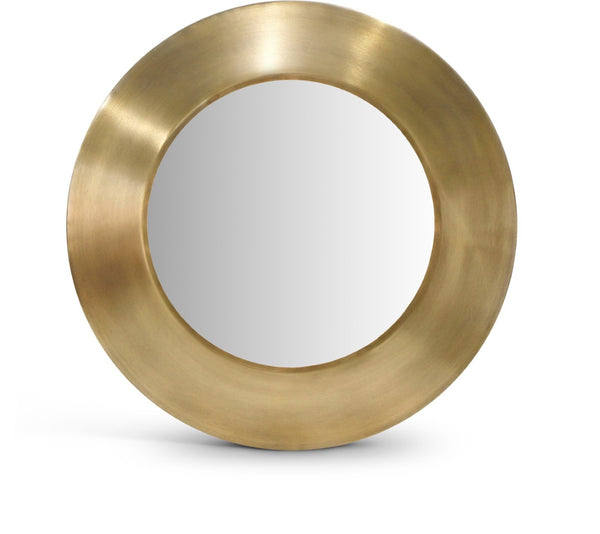 Meridian Furniture Sphere Round Iron Wall Mirror Open Frame Sculptural Accent for Entryways and Living Rooms Gold 30 inches 66003Gold-30M