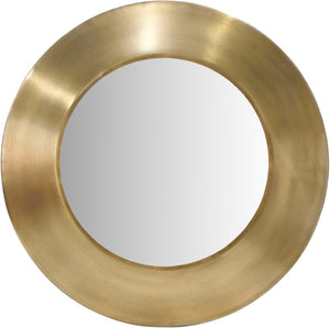 Meridian Furniture Sphere Round Iron Wall Mirror Open Frame Sculptural Accent for Entryways and Living Rooms Gold 30 inches 66003Gold-30M