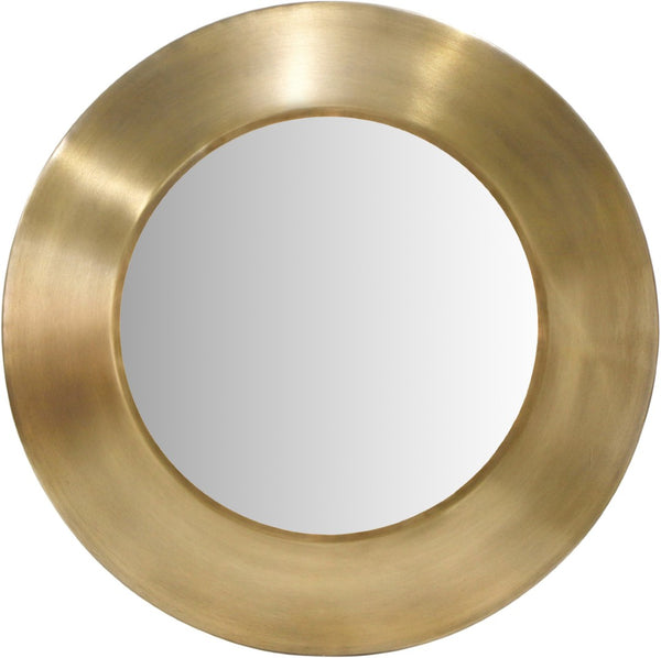 Meridian Furniture Sphere Round Iron Wall Mirror Open Frame Sculptural Accent for Entryways and Living Rooms Gold 30 inches 66003Gold-30M