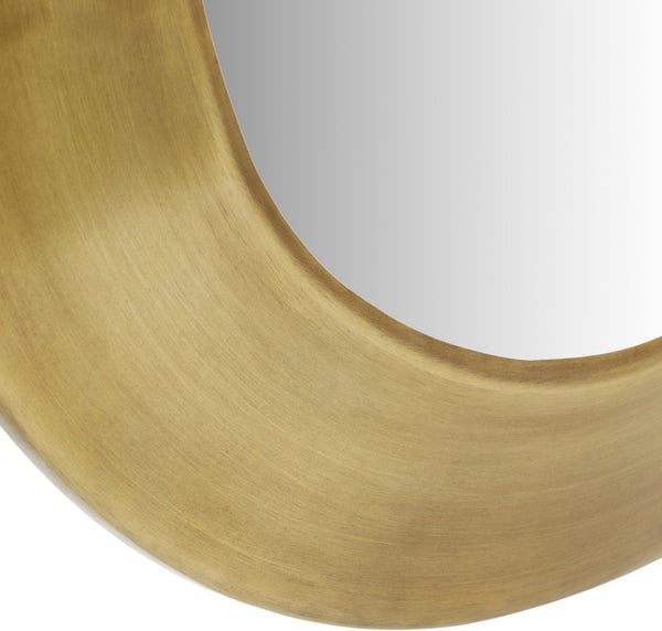 Meridian Furniture Sphere Round Iron Wall Mirror Open Frame Sculptural Accent for Entryways and Living Rooms Gold 30 inches 66003Gold-30M