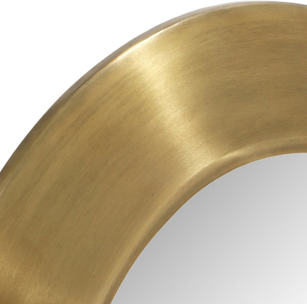Meridian Furniture Sphere Round Iron Wall Mirror Open Frame Sculptural Accent for Entryways and Living Rooms Gold 30 inches 66003Gold-30M