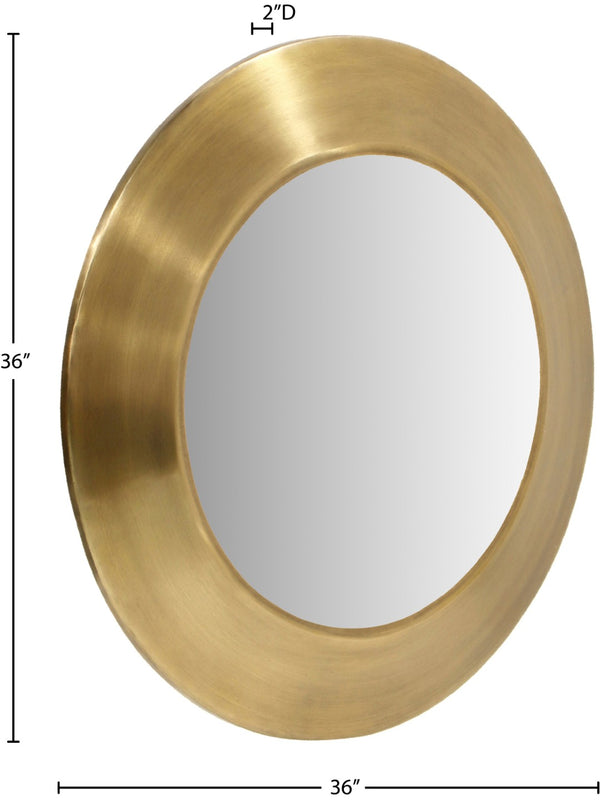 Meridian Furniture Sphere Round Iron Wall Mirror Open Frame Sculptural Accent for Entryways and Living Rooms Gold 36 inches 66003Gold-36M