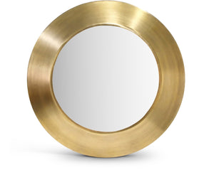 Meridian Furniture Sphere Round Iron Wall Mirror Open Frame Sculptural Accent for Entryways and Living Rooms Gold 36 inches 66003Gold-36M