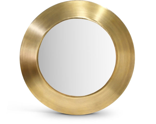 Meridian Furniture Sphere Round Iron Wall Mirror Open Frame Sculptural Accent for Entryways and Living Rooms Gold 36 inches 66003Gold-36M
