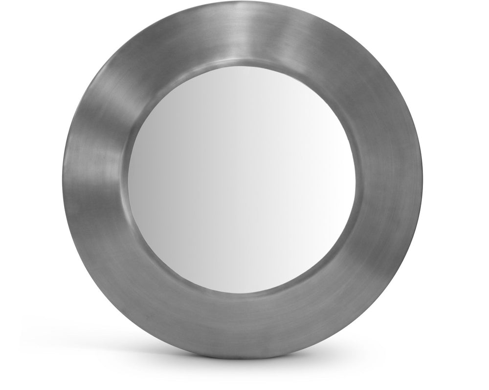 Meridian Furniture Sphere Round Iron Wall Mirror Open Frame Sculptural Accent for Entryways and Living Rooms Silver 24 inches 66003Silver-24M