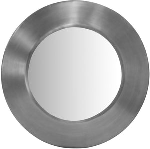Meridian Furniture Sphere Round Iron Wall Mirror Open Frame Sculptural Accent for Entryways and Living Rooms Silver 24 inches 66003Silver-24M