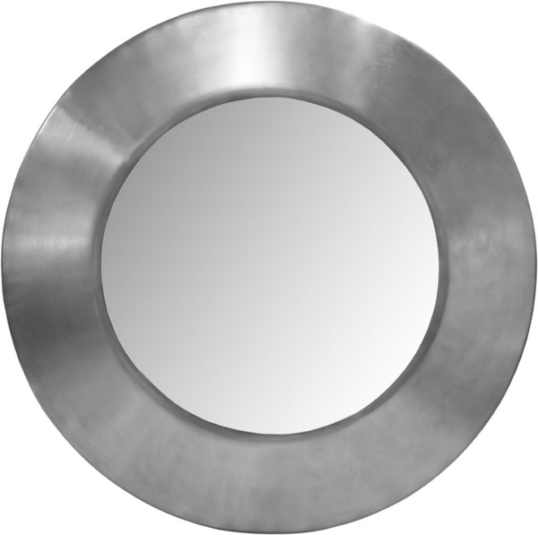 Meridian Furniture Sphere Round Iron Wall Mirror Open Frame Sculptural Accent for Entryways and Living Rooms Silver 30 inches 66003Silver-30M