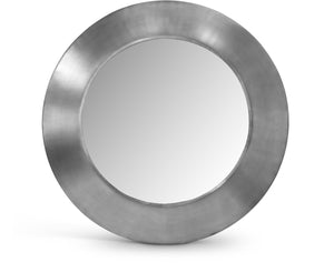 Meridian Furniture Sphere Round Iron Wall Mirror Open Frame Sculptural Accent for Entryways and Living Rooms Silver 36 inches 66003Silver-36M