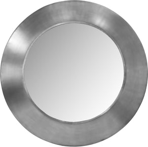 Meridian Furniture Sphere Round Iron Wall Mirror Open Frame Sculptural Accent for Entryways and Living Rooms Silver 36 inches 66003Silver-36M