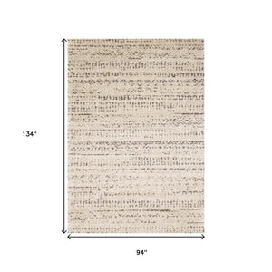 HomeRoots 5' Luxurious Cream and Brown Tribal Area Rug - Plush, Durable, and Ideal for Any Modern Space 8' X 11' 660041