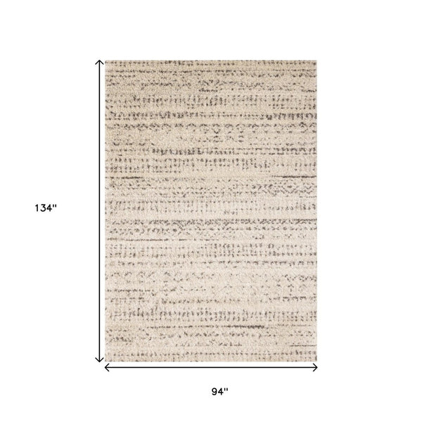 HomeRoots 5' Luxurious Cream and Brown Tribal Area Rug - Plush, Durable, and Ideal for Any Modern Space 8' X 11' 660041