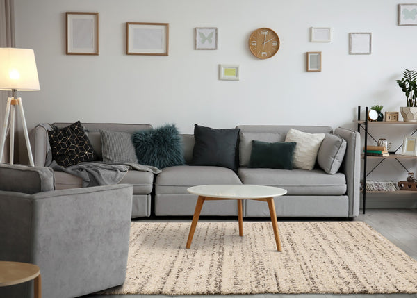 HomeRoots 5' Luxurious Cream and Brown Tribal Area Rug - Plush, Durable, and Ideal for Any Modern Space 8' X 11' 660041