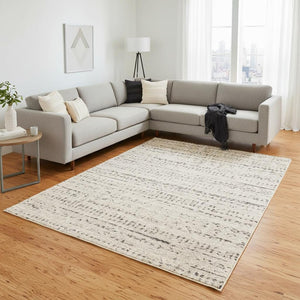 HomeRoots 5' Luxurious Cream and Brown Tribal Area Rug - Plush, Durable, and Ideal for Any Modern Space 8' X 11' 660041