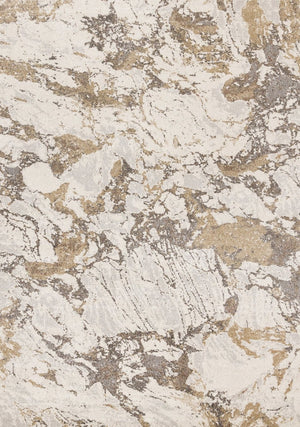 HomeRoots 5' Contemporary White and Gray Abstract Area Rug - Soft, Durable, Stain-Resistant Comfort for Any Space 5' X 8' 660044