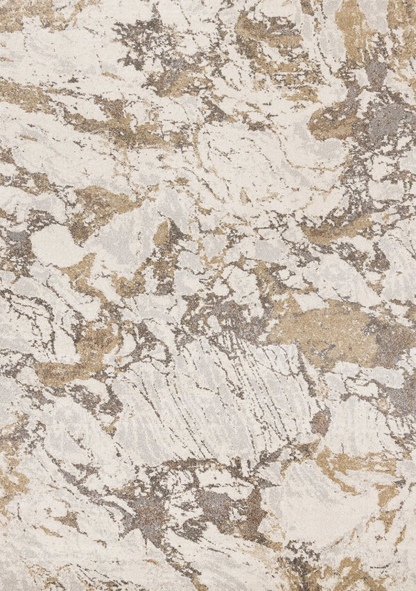 HomeRoots 5' Contemporary White and Gray Abstract Area Rug - Soft, Durable, Stain-Resistant Comfort for Any Space 8' X 11' 660045