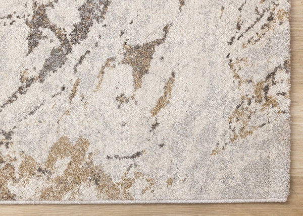 HomeRoots 5' Contemporary White and Gray Abstract Area Rug - Soft, Durable, Stain-Resistant Comfort for Any Space 8' X 11' 660045